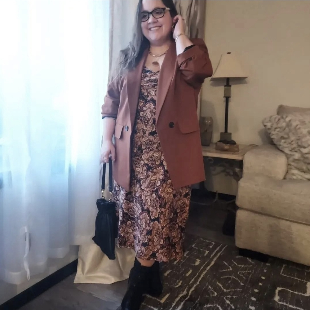 ELOQUII rust open blazer Sz 16 - Picture 3 of 4